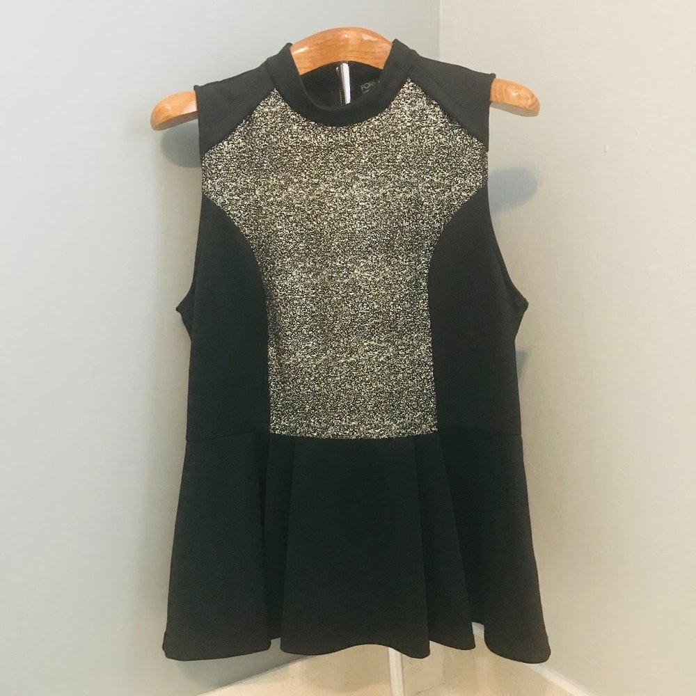 Forever 21 Peplum Glitter Top